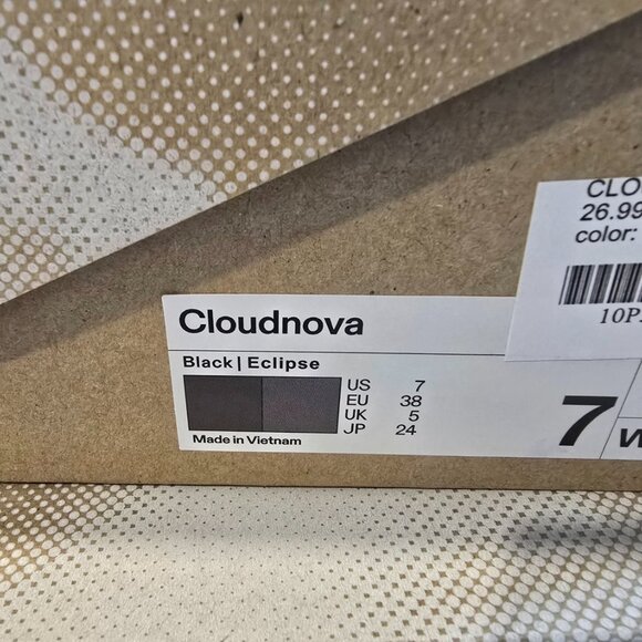 On Cloud Cloudnova Black / Eclipse 26.99814 Women's Running Shoes SIZE 7 NEW - Picture 11 of 16